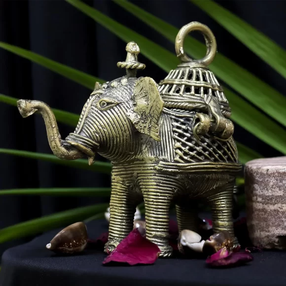 Dhokra Box Elephant - Image 2