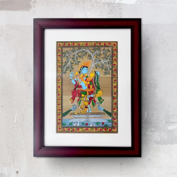 Radha Krishna Palm Leaf Painting